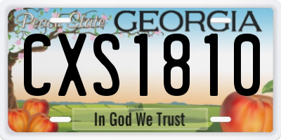 GA license plate CXS1810
