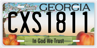 GA license plate CXS1811
