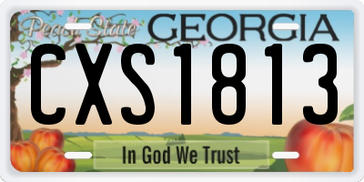GA license plate CXS1813