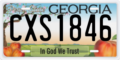 GA license plate CXS1846