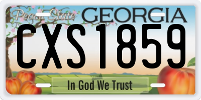 GA license plate CXS1859