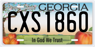 GA license plate CXS1860