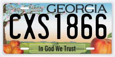 GA license plate CXS1866