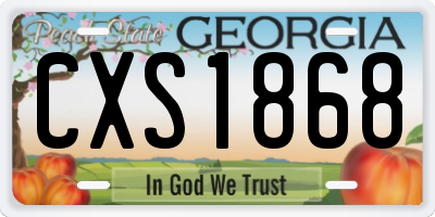 GA license plate CXS1868