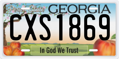 GA license plate CXS1869