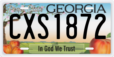 GA license plate CXS1872