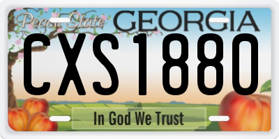 GA license plate CXS1880