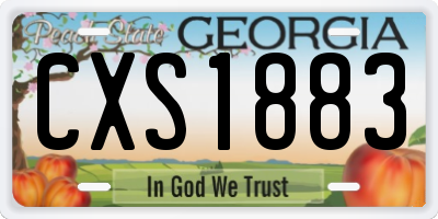 GA license plate CXS1883