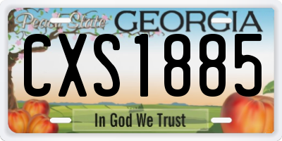 GA license plate CXS1885