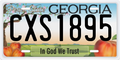 GA license plate CXS1895