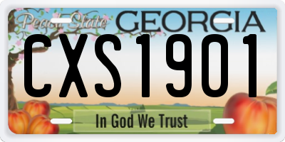 GA license plate CXS1901
