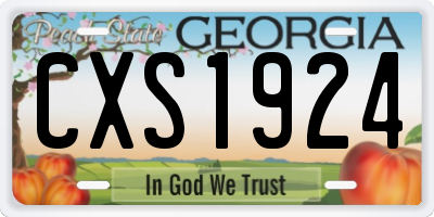 GA license plate CXS1924
