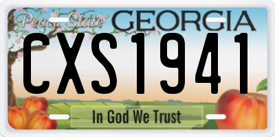 GA license plate CXS1941