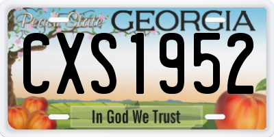 GA license plate CXS1952