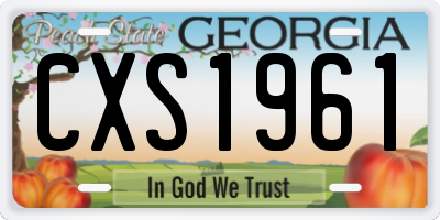 GA license plate CXS1961