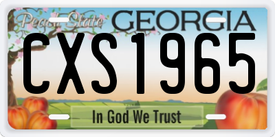 GA license plate CXS1965