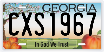 GA license plate CXS1967