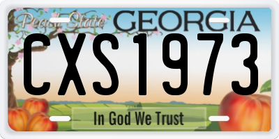 GA license plate CXS1973