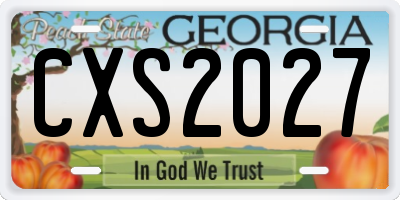 GA license plate CXS2027