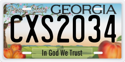 GA license plate CXS2034