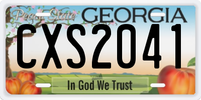 GA license plate CXS2041