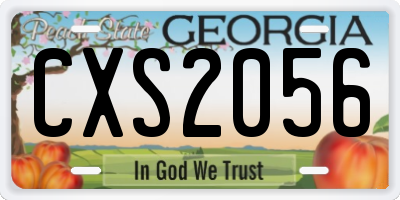 GA license plate CXS2056
