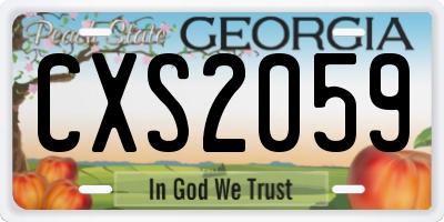 GA license plate CXS2059