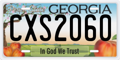 GA license plate CXS2060