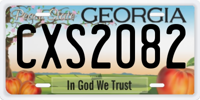 GA license plate CXS2082