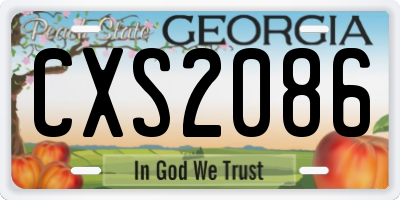 GA license plate CXS2086
