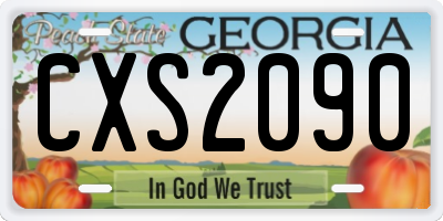 GA license plate CXS2090