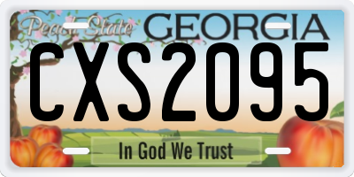 GA license plate CXS2095