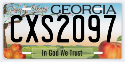 GA license plate CXS2097