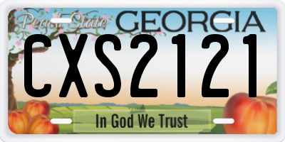 GA license plate CXS2121