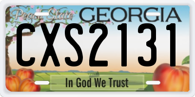 GA license plate CXS2131