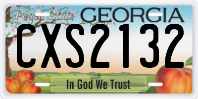 GA license plate CXS2132