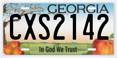 GA license plate CXS2142