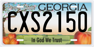 GA license plate CXS2150
