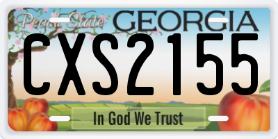 GA license plate CXS2155