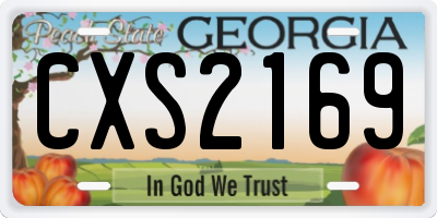 GA license plate CXS2169