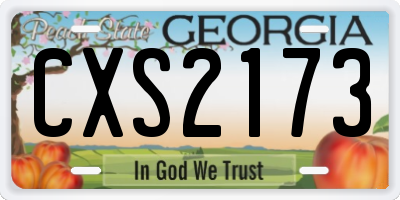 GA license plate CXS2173