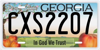GA license plate CXS2207