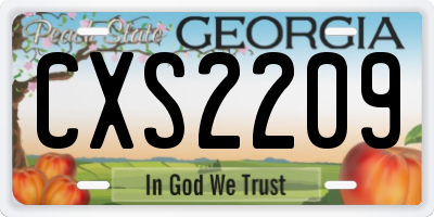 GA license plate CXS2209