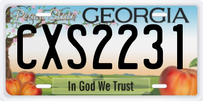 GA license plate CXS2231