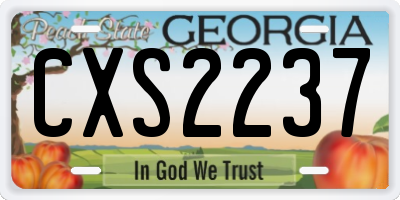 GA license plate CXS2237