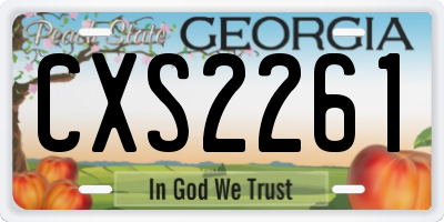 GA license plate CXS2261