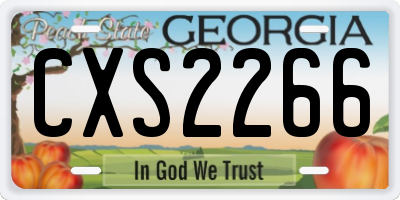 GA license plate CXS2266