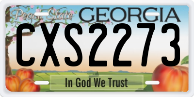 GA license plate CXS2273