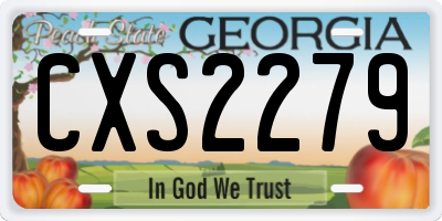 GA license plate CXS2279