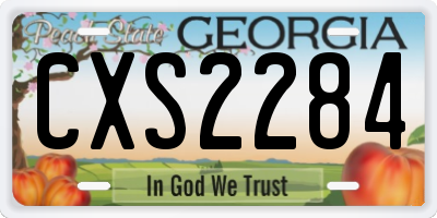 GA license plate CXS2284